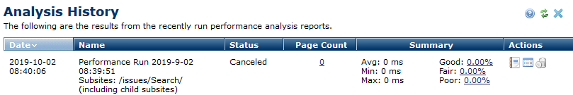 Analysis History